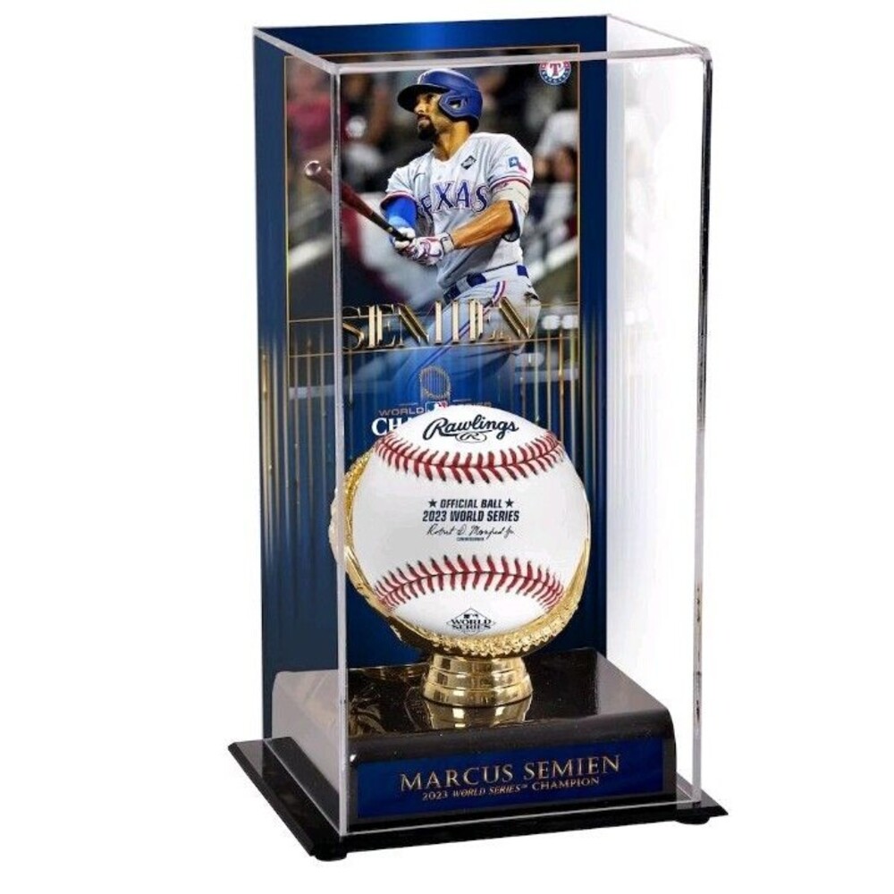 Marcus Semien Texas Rangers Fanatics 2023 MLB World Series Ball Display Case New